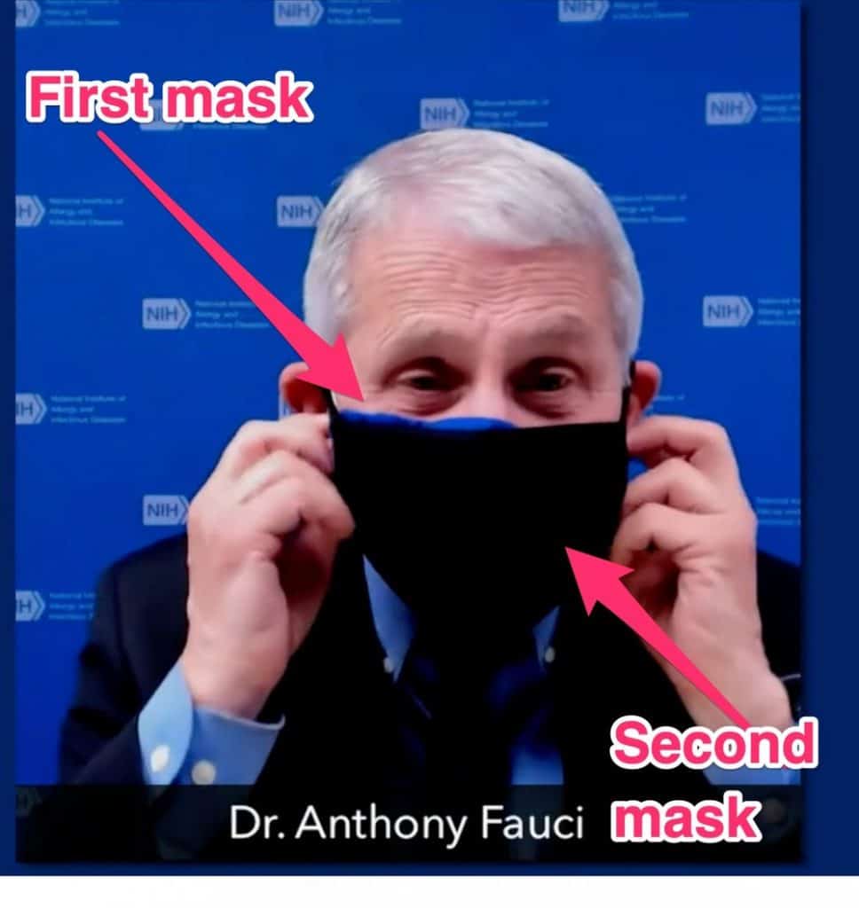 coronavirus mutation 
Dr. Anthony Fauci demonstrated his double-masking technique